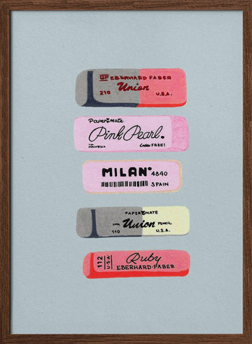 Retro Eraser Collection | Poster - Walnut Frame Interior