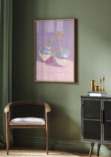 Sparkling Disco Cherries | Poster - Room Interior 2