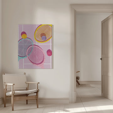 Playful Tennis Rackets | Canvas - Room Interior 1
