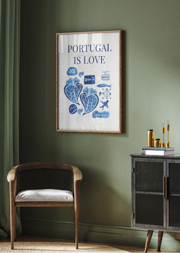 Watercolor Portugal Love | Poster - Room Interior 2