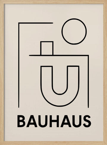 Bauhaus Minimalist Graphic | Poster - Wood Frame Interior