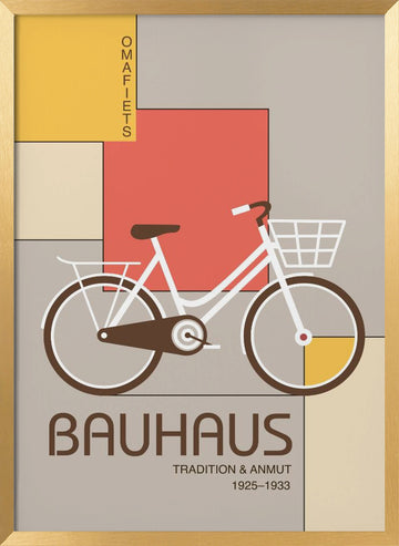 Bauhaus Bicycle Design | Poster - Gold Frame Interior