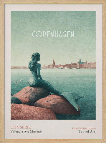 Copenhagen - Little Mermaid | Poster - Wood Frame Interior