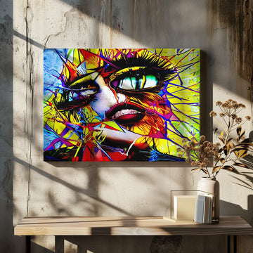Vibrant Shattered Woman | Canvas - Room Interior 2