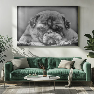 Grumpy Pug Portrait | Poster - Room Interior 1