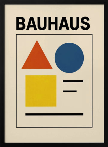 Bauhaus Geometric Shapes | Poster - Black Metal Frame Interior