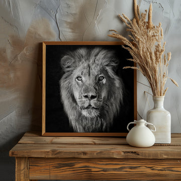 Regal Lion Portrait | Poster - Room Interior 1