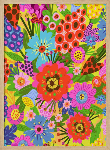 Vibrant Blossoms | Poster - Wood Frame Interior