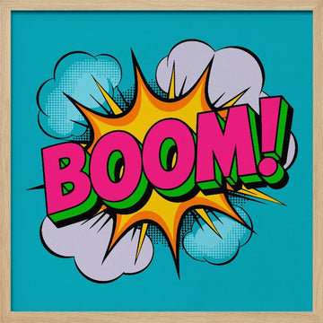 Boom Pop Art Explosion | Poster - Wood Frame Interior