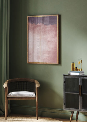 Blush Purple Gold Stripe | Poster - Room Interior 2