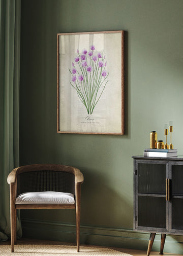 Fresh Chives Bloom | Poster - Room Interior 2