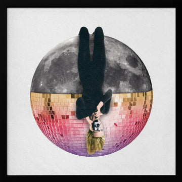 Upside Down Cosmic Disco | Poster - Black Metal Frame Interior