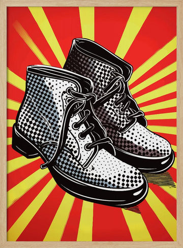 Pop Art Boots | Poster - Wood Frame Interior