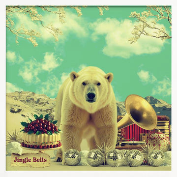 Festive Polar Bear Scene | Poster - White Frame Interior