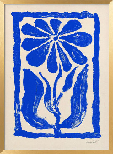 Blue Flower | Poster - Gold Frame Interior