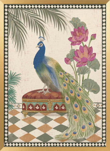 Royal Peacock Garden | Poster - Gold Frame Interior