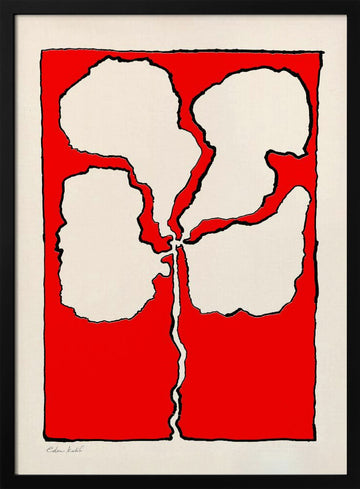 Red Flower | Poster - Black Metal Frame Interior