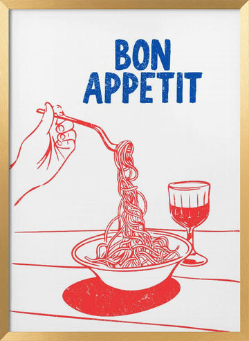 Spaghetti Bon Appetit | Poster - Gold Frame Interior