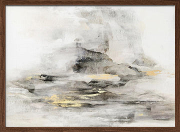 Abstract Gold Landscape | Poster - Walnut Frame Interior