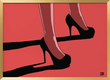 Elegant Red Heels | Poster - Gold Frame Interior