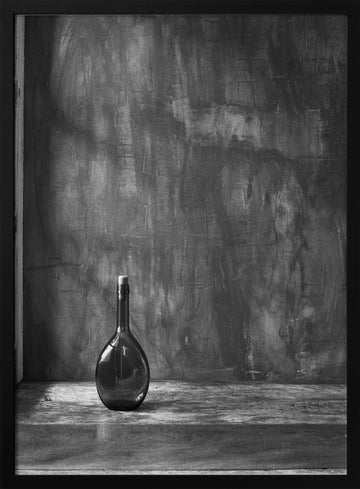Dark Glass Bottle Still | Poster - Black Metal Frame Interior