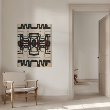 Red Tribal Geometry | Canvas - Room Interior 1