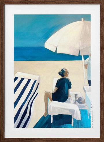 Beach Day Serenity | Poster - Walnut Frame Interior