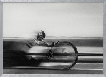 Fast Track Cyclist | Poster - Silver Frame Interior
