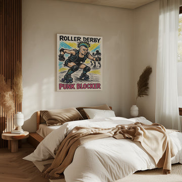 Roller Derby Punk Blocker | Canvas - Room Interior 2