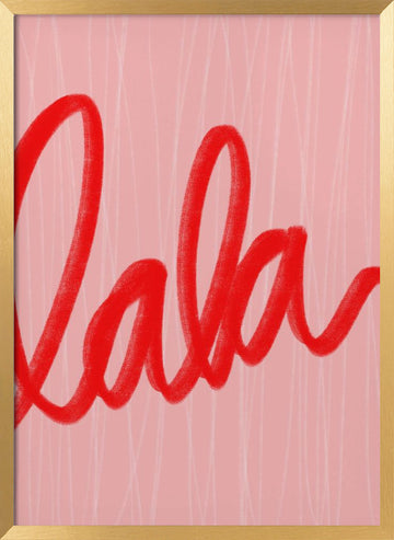 Playful Red Script | Poster - Gold Frame Interior