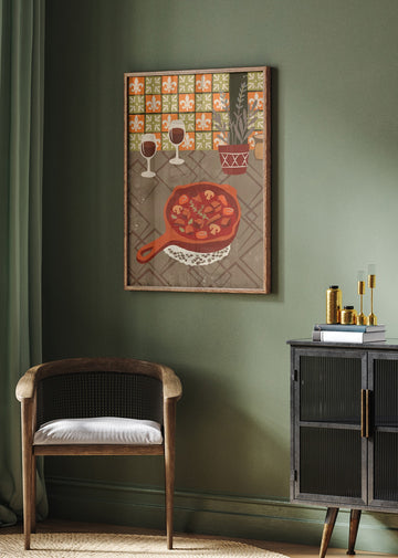 Hearty Stew and Wine | Poster - Room Interior 2