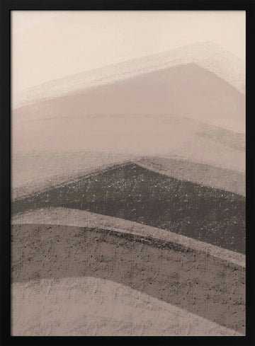 Muted Mountain Abstract | Poster - Black Metal Frame Interior