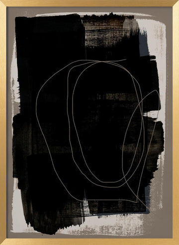 Abstract Brush Strokes 180Z | Poster - Gold Frame Interior