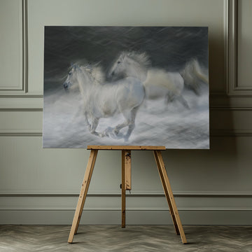Dreamy White Horses | Canvas - Room Interior 1