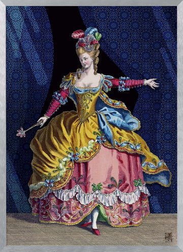 Rococo Stage Costume | Poster - Silver Frame Interior