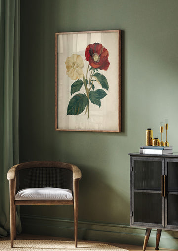 Elegant Red Yellow Flowers | Poster - Room Interior 2