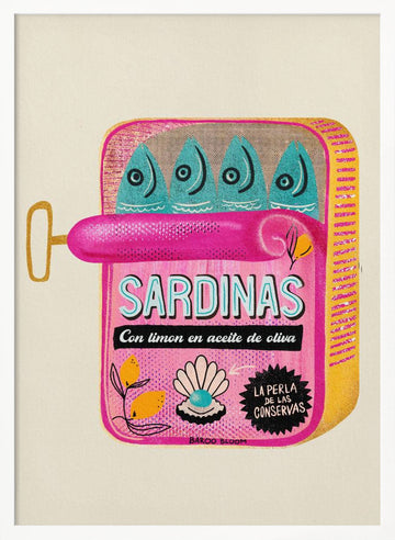 Whimsical Pink Sardines | Poster - White Frame Interior