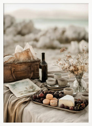 Elegant Coastal Picnic | Poster - White Frame Interior