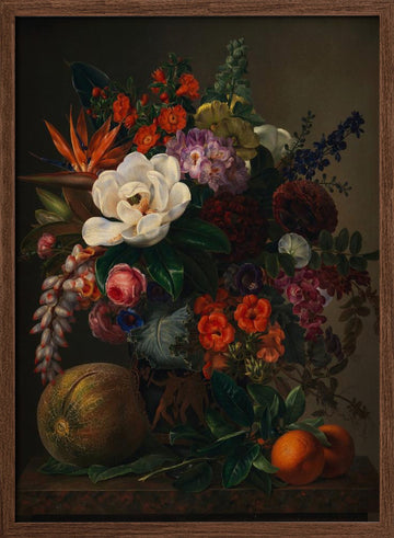A Vase With Flowers | Poster - Walnut Frame Interior