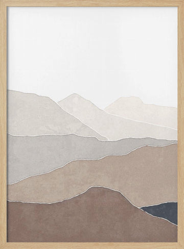 Muted Mountain Landscape | Poster - Wood Frame Interior