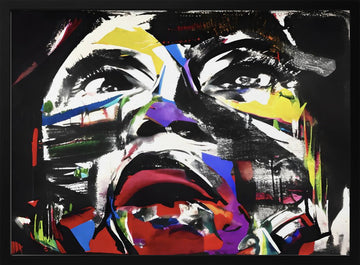 Vibrant Pop Art Portrait | Poster - Black Metal Frame Interior