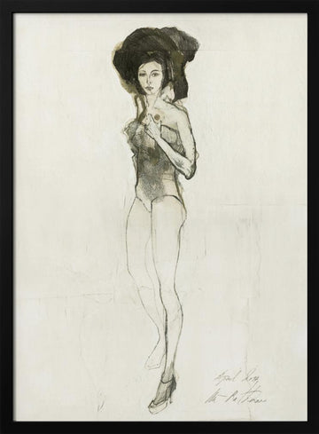 Fashion Figure Drawing | Poster - Black Metal Frame Interior