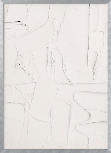 White Textured Abstract | Poster - Silver Frame Interior
