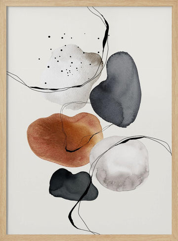 Fluid Shapes Dance | Poster - Wood Frame Interior