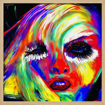 Vibrant Pop Art Portrait | Poster - Wood Frame Interior