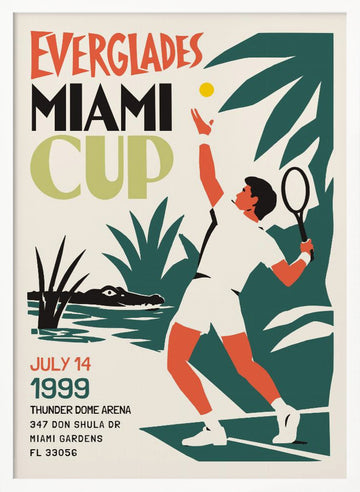 Miami Everglades Tennis | Poster - White Frame Interior