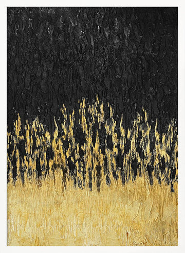 Golden Abstract Flow | Poster - White Frame Interior