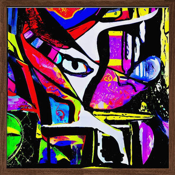Vibrant Abstract Gaze | Poster - Walnut Frame Interior