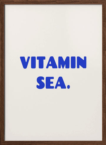 Vitamin Sea Ocean Blue | Poster - Walnut Frame Interior