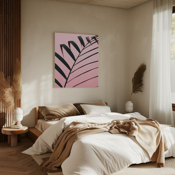Pink Palm Leaf | Canvas - Room Interior 2